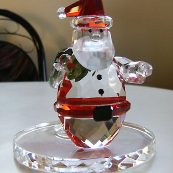 NIB PartyLite Crystal Santa Tealight Holder & Red Velve - Picture 2 of 6